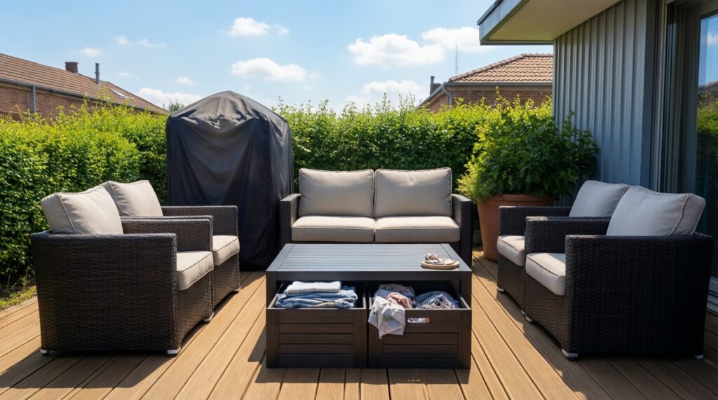 Как сделать уютную зону отдыха на участке: свет, текстиль, мебель и костровище - иллюстрация