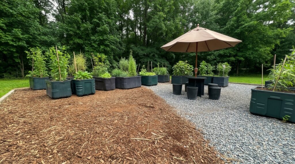 Идеи для функционального зонирования небольшого участка без капитальных построек - иллюстрация