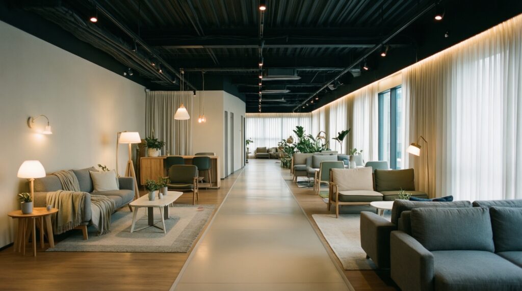 Создание уютной террасы/патио: освещение, текстиль, растения, зонирование - иллюстрация