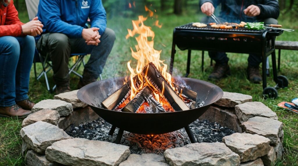 Зона отдыха в саду: идеи для террасы, костровища и уличной мебели - иллюстрация