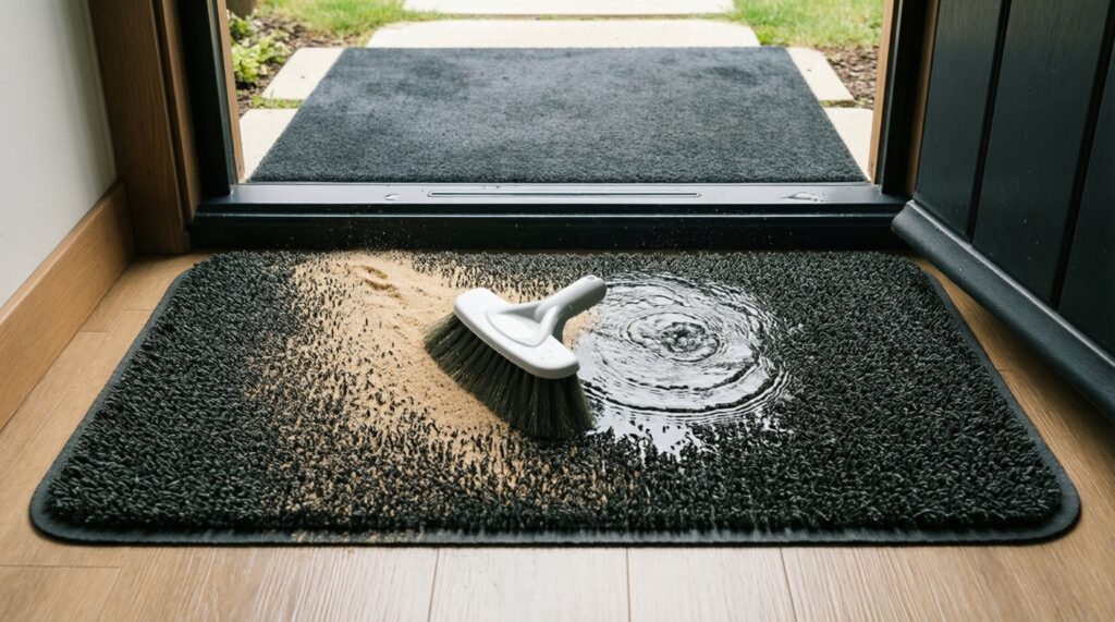 Как организовать прихожую, чтобы было чисто: коврики, хранение обуви и зона для мелочей - иллюстрация