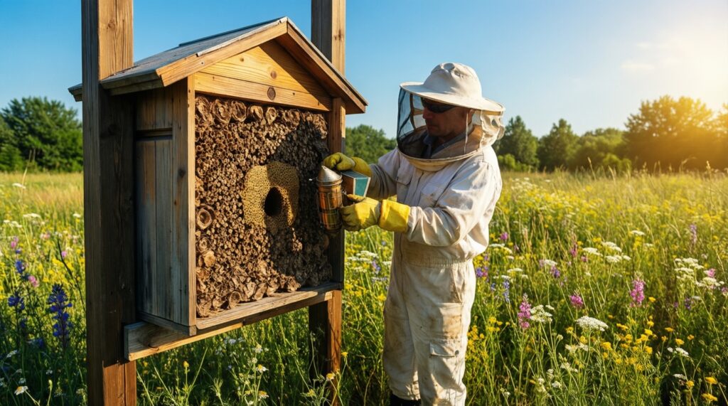 Привлечение полезных насекомых в сад: растения-медоносы и домики для опылителей - иллюстрация
