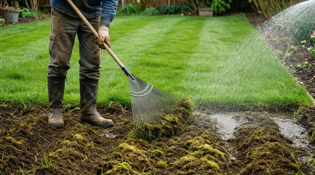 Уход за газоном для начинающих: полив, стрижка, подкормки и аэрация - иллюстрация