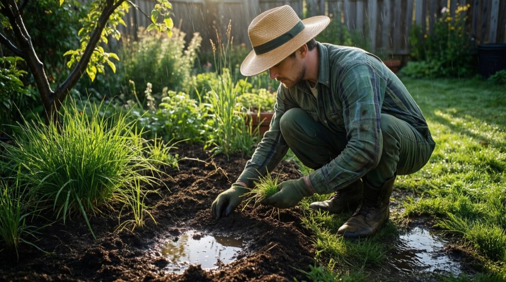 Уход за газоном для начинающих: полив, стрижка, подкормки и аэрация - иллюстрация